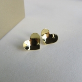 Brinco Coração Oval Banhado em Ouro 18k - Dourado