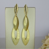 Brinco Grande de Folhas Sobrepostas Banhado em Ouro 18k - Dourado