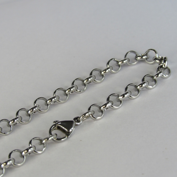 Pulseira Elo Português feita em Aço Inoxidável MASCULINA - Prateado