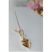 Colar com Pingente Argolinha de Coração Banhado em Ouro 18k - Dourado