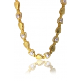 Pulseira Coração e Pérola - Dourado