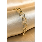 Pulseira Elo Losango Com Fecho Boia Banhado em Ouro 18k - Dourado