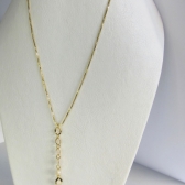 Colar Cumprido com Mini Pérolas e Fio Banhado em Ouro 18k - Dourado