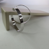 Brinco Argola Grande Grossa Clássica Banhado em Ródio Branco - Branco