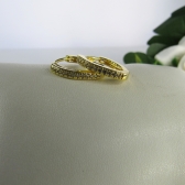 Brinco Triangular Médio com Zircônia Banhado em Ouro 18k - Dourado