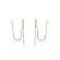 Brinco Argolinha Corrente com Ponto de Luz e Piercing Fake Banhado em Ouro 18k - Dourado