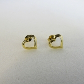 Brinco Pequeno de Coração Vazado Banhado em Ouro 18k - Dourado