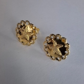 Brinco  Estrela do Mar Trabalhado Banhado em Ouro 18k - Dourado