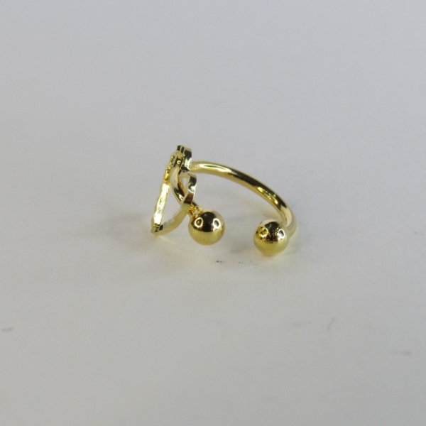 Piercing Fake com Coração Banhado em Ouro 18k - Dourado