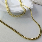 Colar Duplo com Correntes Grossas Banhado em Ouro 18k - Dourado