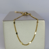 Tornozeleira com Micro Corações na Corrente Banhado em Ouro 18k - Dourado
