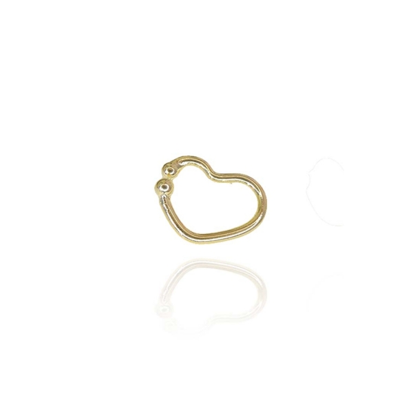 Piercing Fake Forma de Coração Banhado em Ouro 18k - Dourado