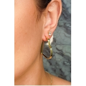 Brinco Argola em Forma de Coração Lateral Larga Banhado em Ouro 18k - Dourado