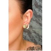 Brinco  Estrela do Mar Trabalhado Banhado em Ouro 18k - Dourado