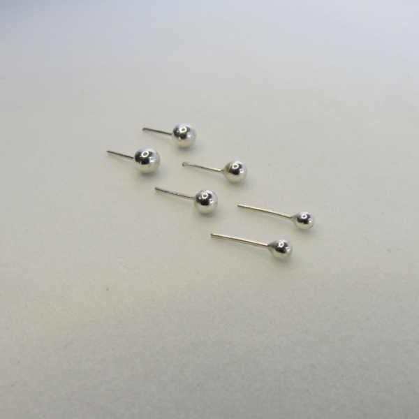 Trio de Brincos Bolinha em Prata 925 - Prateado