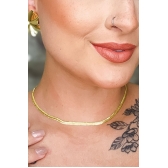 Choker Com Corrente Trabalhada Banhado em Ouro 18k - Dourado