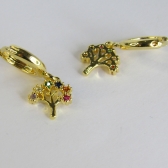 Brinco Argolinha De Árvore da Vida Banhado em Ouro 18k - Dourado