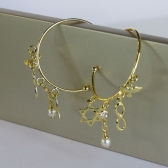 Brinco Argola Médio com Pingente Esotéricos Banhado em Ouro 18k - Dourado