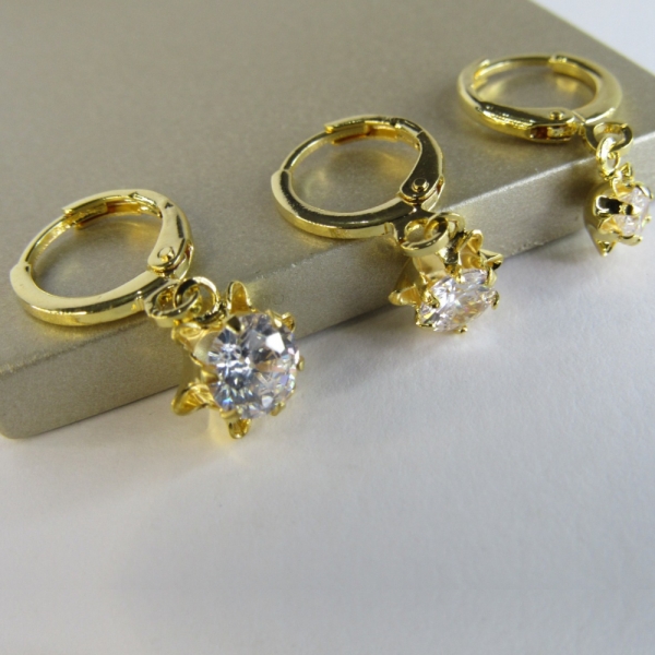 Trio Argolinha Estrelinha de Zircônia Banhado em Ouro 18k - Dourado