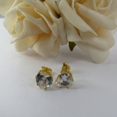 Brinco Zircônias de Coração Grande Banhado em Ouro 18k - Dourado