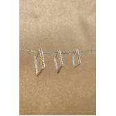 Trio de Argolinhas Quadradas com Zircônia em Prata 925 - Prateado