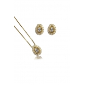 Conjunto de Gotas com Zircônias - Dourado