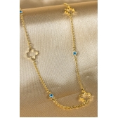 Colar com Olhos Gregos Banhado em Ouro 18k - Dourado