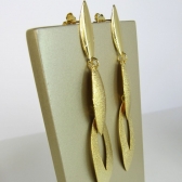 Brinco Grande de Folhas Sobrepostas Banhado em Ouro 18k - Dourado