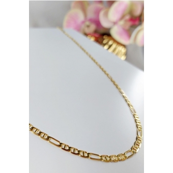 Colar Corrente com Elos Sequenciados Banhado em Ouro 18k MASCULINO