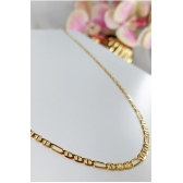 Colar Corrente com Elos Sequenciados Banhado em Ouro 18k MASCULINO - Dourado
