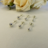 Trio de Brincos Bolinha em Prata 925 - Prateado