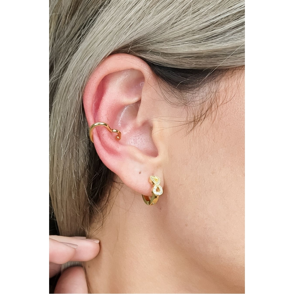 Piercing Fake Forma de Coração Banhado em Ouro 18k - Dourado