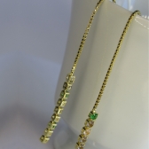 Brinco Fio de Corrente de Zircônias Coloridas Sortidas Banhado em Ouro 18k - Dourado