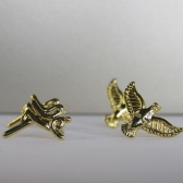 Brinco Duo com Brincos Religiosos Banhado em Ouro 18k - Dourado