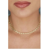 Choker com Corrente de Mini Pérolas Banhado em Ouro 18k - Dourado