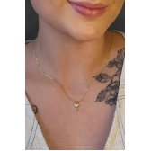 Colar com Pingente Pequeno de Chave Banhado em Ouro 18k - Dourado