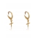 Brinco Argolinha com Cruz Banhado em Ouro 18k - Dourado