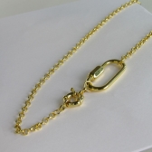 Colar Corrente de Elo Largo com Fecho Boia e Mosquetão Banhado em Ouro 18k - Dourado