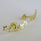 Brinco Ear Cuff Estrelas Pequenas Banhado em Ouro 18k - Dourado