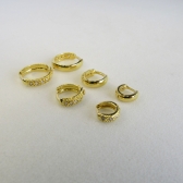 Trio de Argolinhas Com Zirconia Banhado em Ouro 18k - Dourado