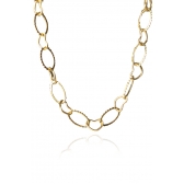 Pulseira Com Elos Ovais Intercalados Com Elos de Corações Banhado em Ouro 18k - Dourado