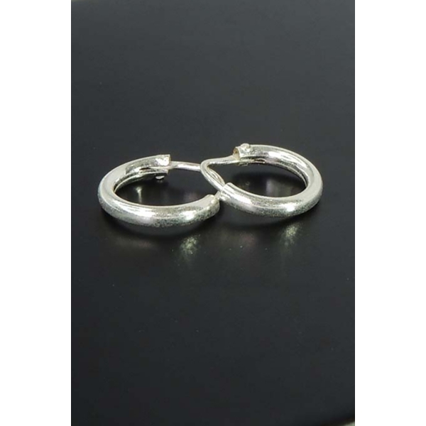 Brinco Argolinha Lisa 2x10 em Prata 925 - Prateado