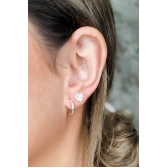 Brinco de Coração Grande com Zircônia em Prata 925 - Prateado