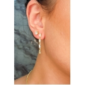 Brinco Corrente de Zircônias Banhado em Ouro 18k - Dourado