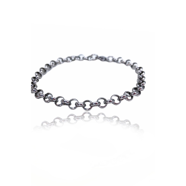 Pulseira Elo Português feita em Aço Inoxidável MASCULINA - Prateado