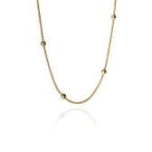 Pulseira Corrente Lisa com Bolinhas Banhado em Ouro 18k - Dourado