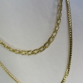 Colar Duplo com Correntes Grossas Banhado em Ouro 18k - Dourado