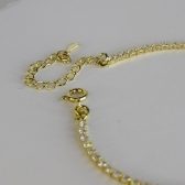 Pulseira Em Corrente De Zircônias Banhado em Ouro 18k - Dourado