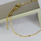 Tornozeleira com Micro Corações na Corrente Banhado em Ouro 18k - Dourado