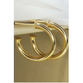 Brinco Argola Grossa Pequena Banhado em Ouro 18k - Dourado